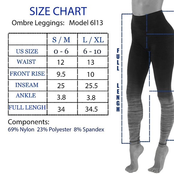 Ombré style long leggings black and blue - Picture 4 of 4